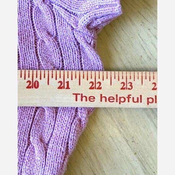 Y2K Tommy Hilfiger Cable Knit Sweater Chunky Pink Academia Preppy Barbie Women L - Picture 7 of 10